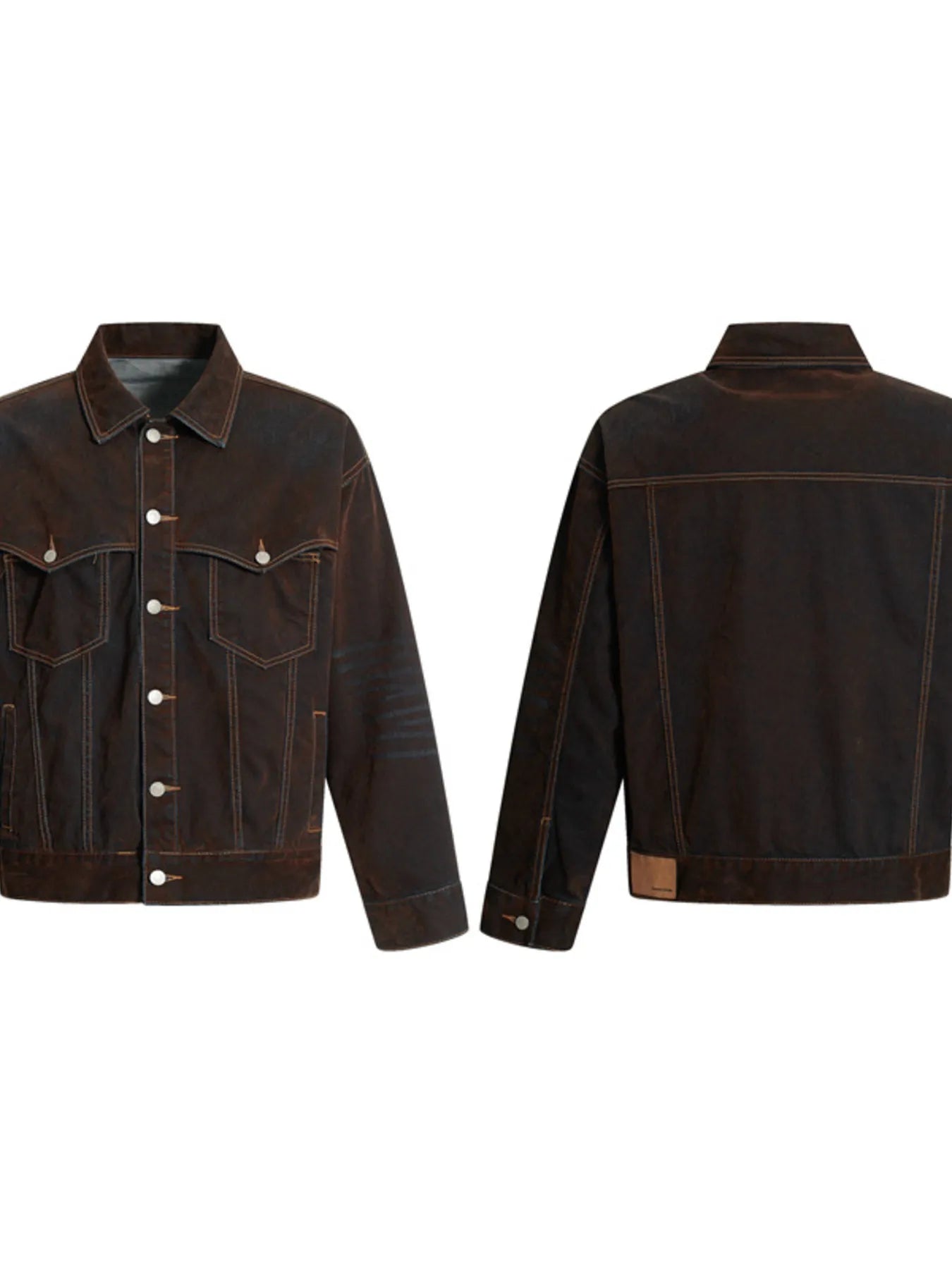 Men's Button Up Long Sleeve Denim Jacket Trendsi