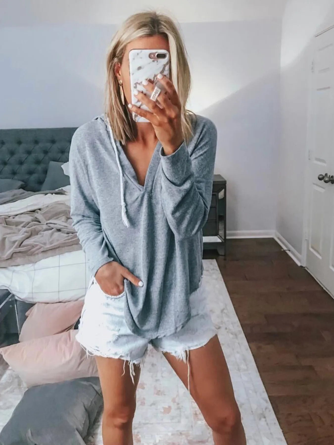 Full Size Drawstring Long Sleeve Hoodie Plus Size