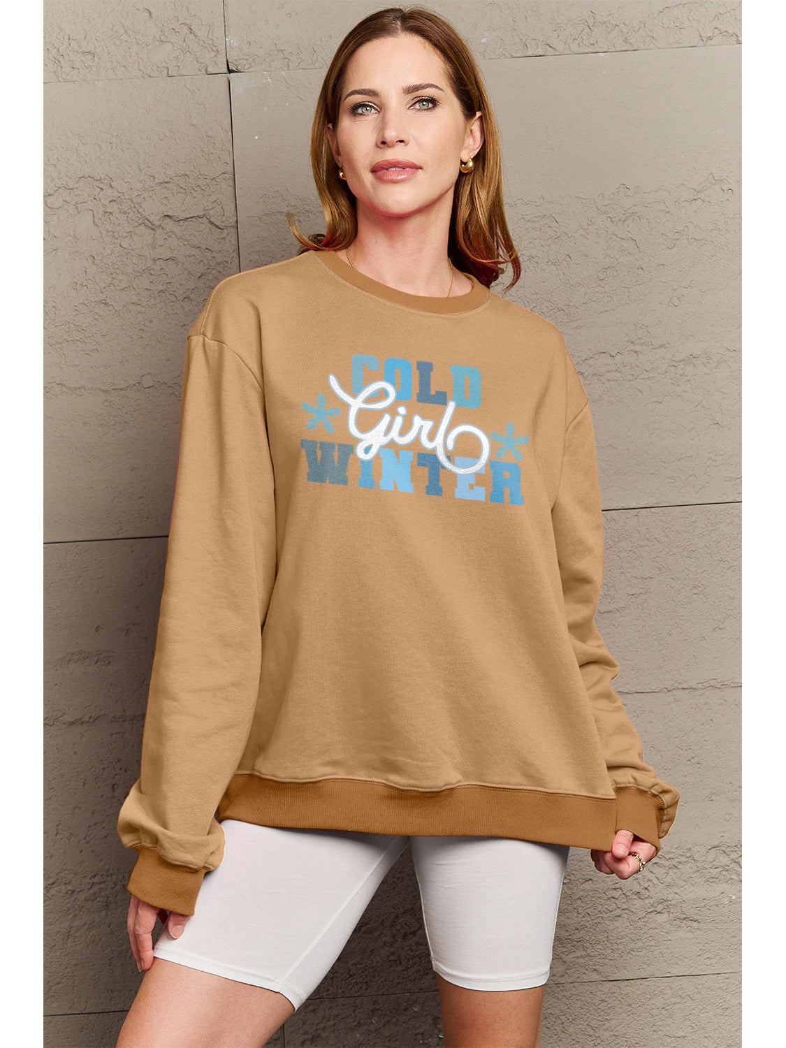 Simply Love Full Size COLD WINTER Graphic Long Sleeve Sweatshirt NicholesGifts