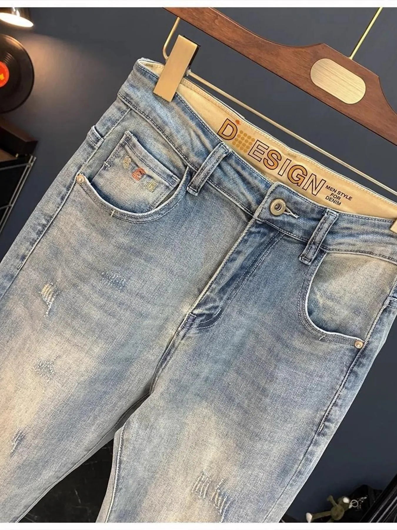 Men's Vintage Washed Distressed Boyfriend Jeans