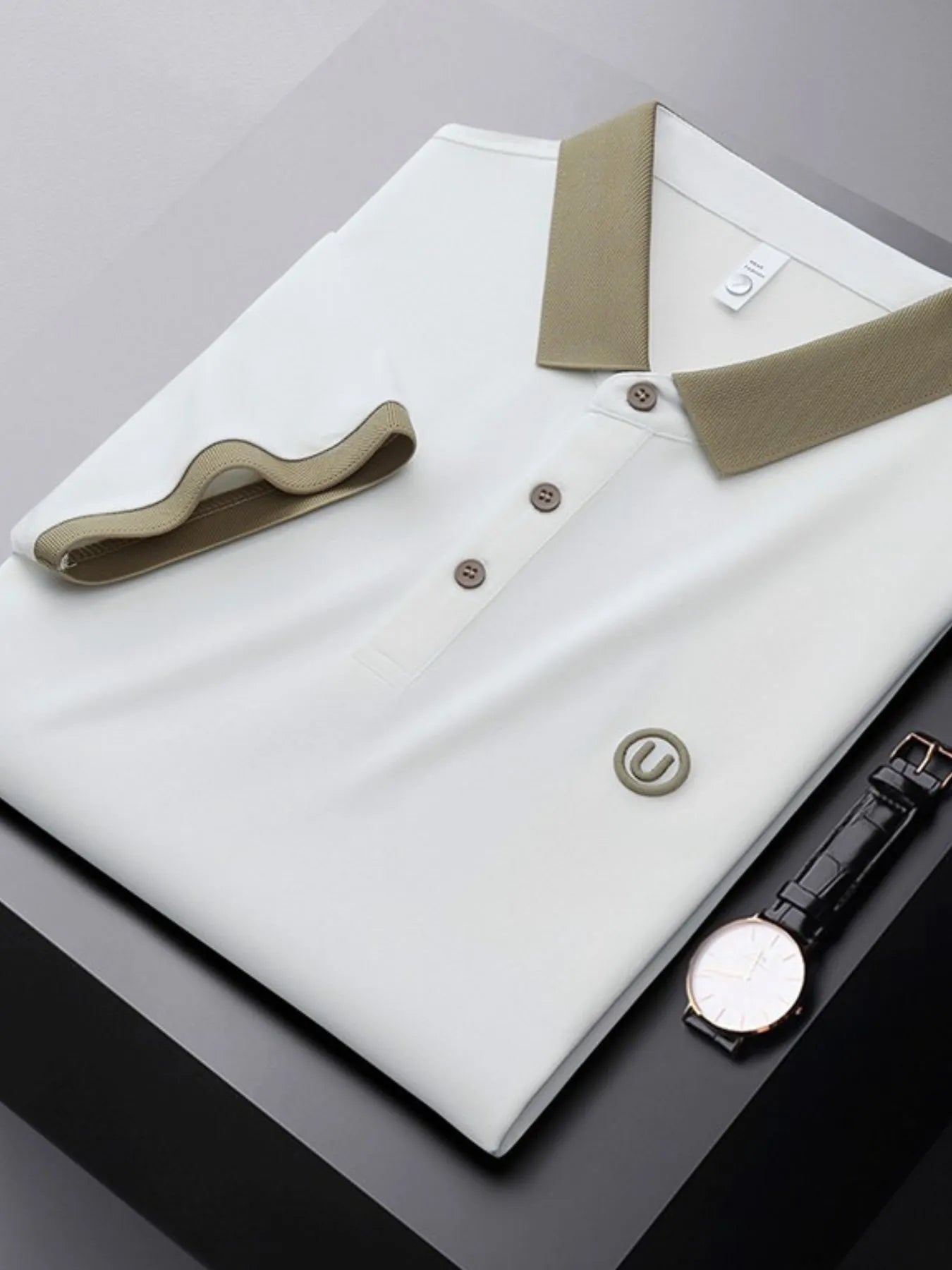 Men's Plus Size Breathable Short Sleeve Contrast Polo