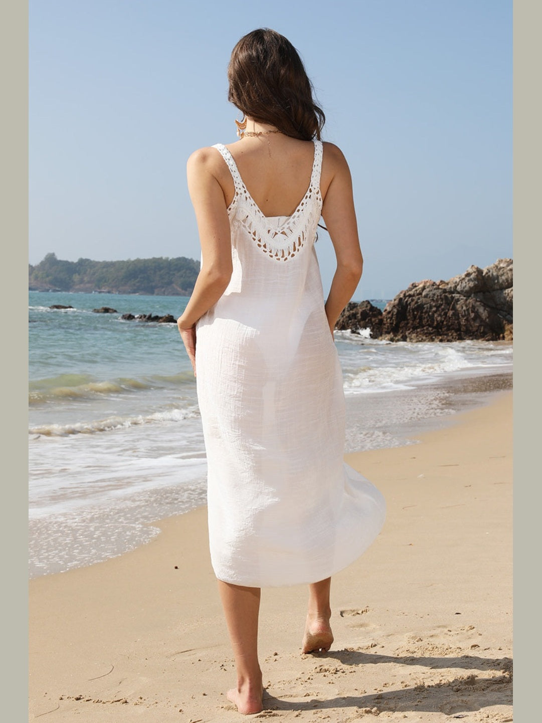 Slit Scoop Neck Wide Strap Cover Up NicholesGifts