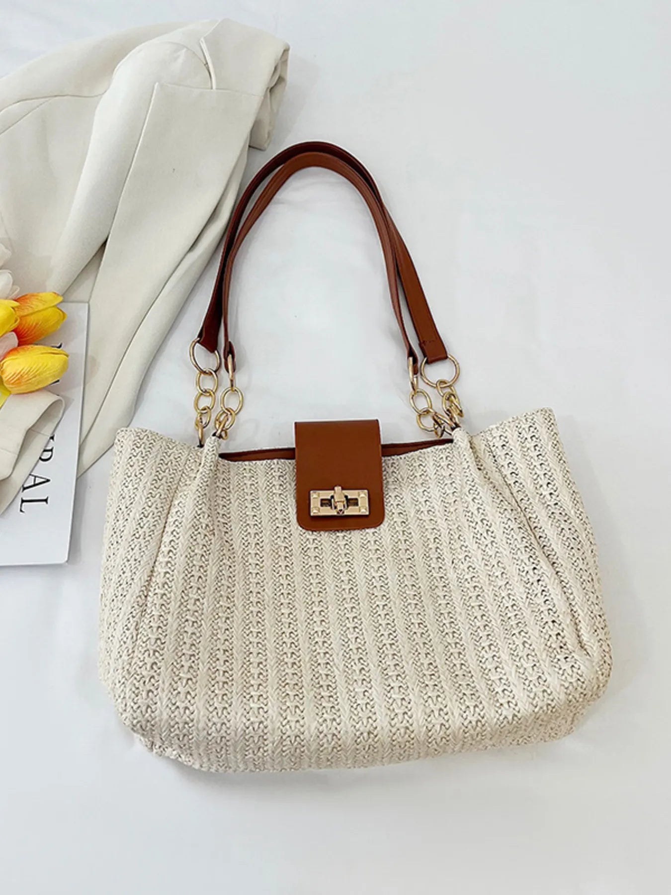 Woven Straw Shoulder Bag Trendsi