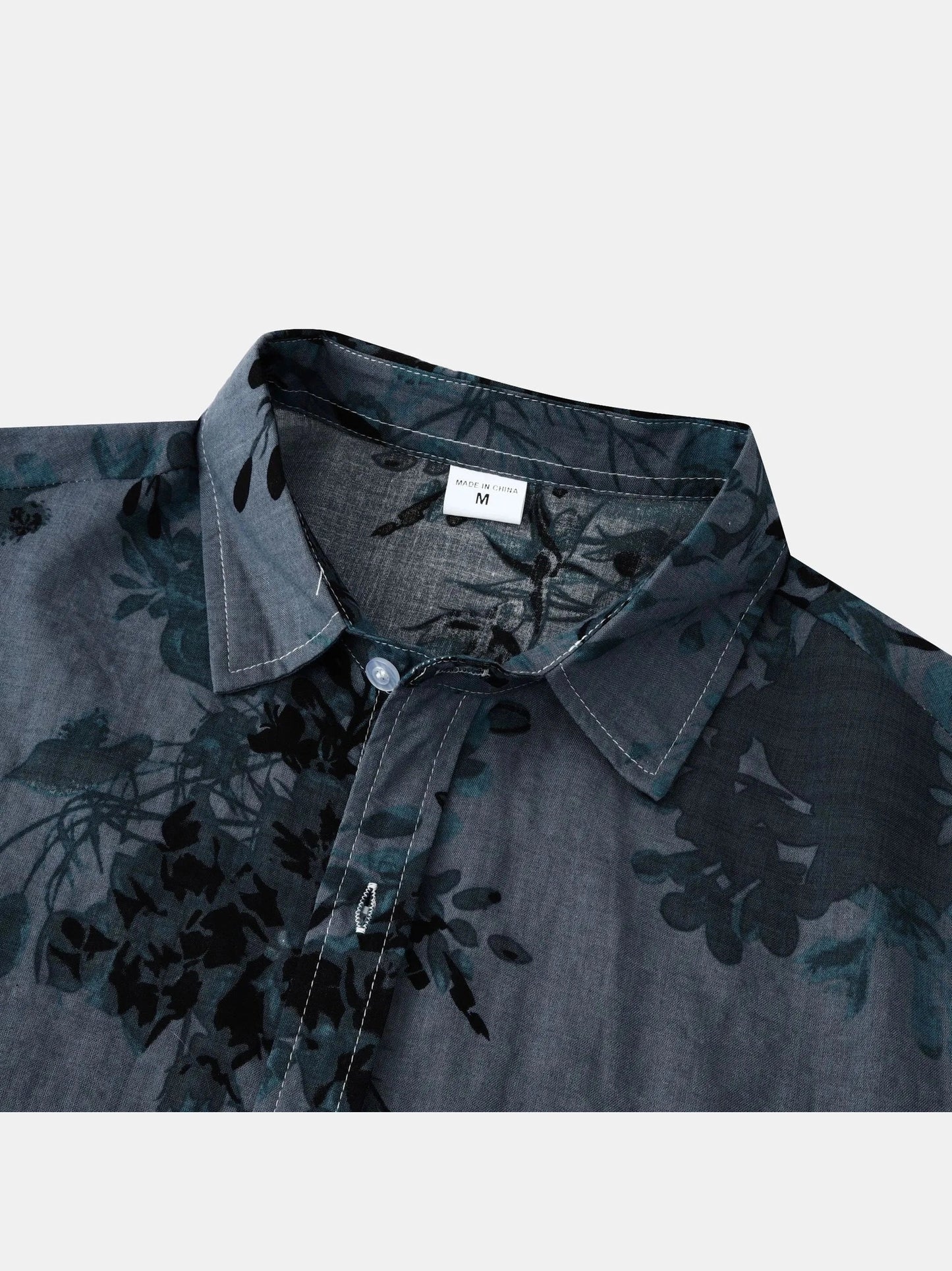 Men's Plus Size Printed Short Sleeve Button Down Casual Shirt Trendsi