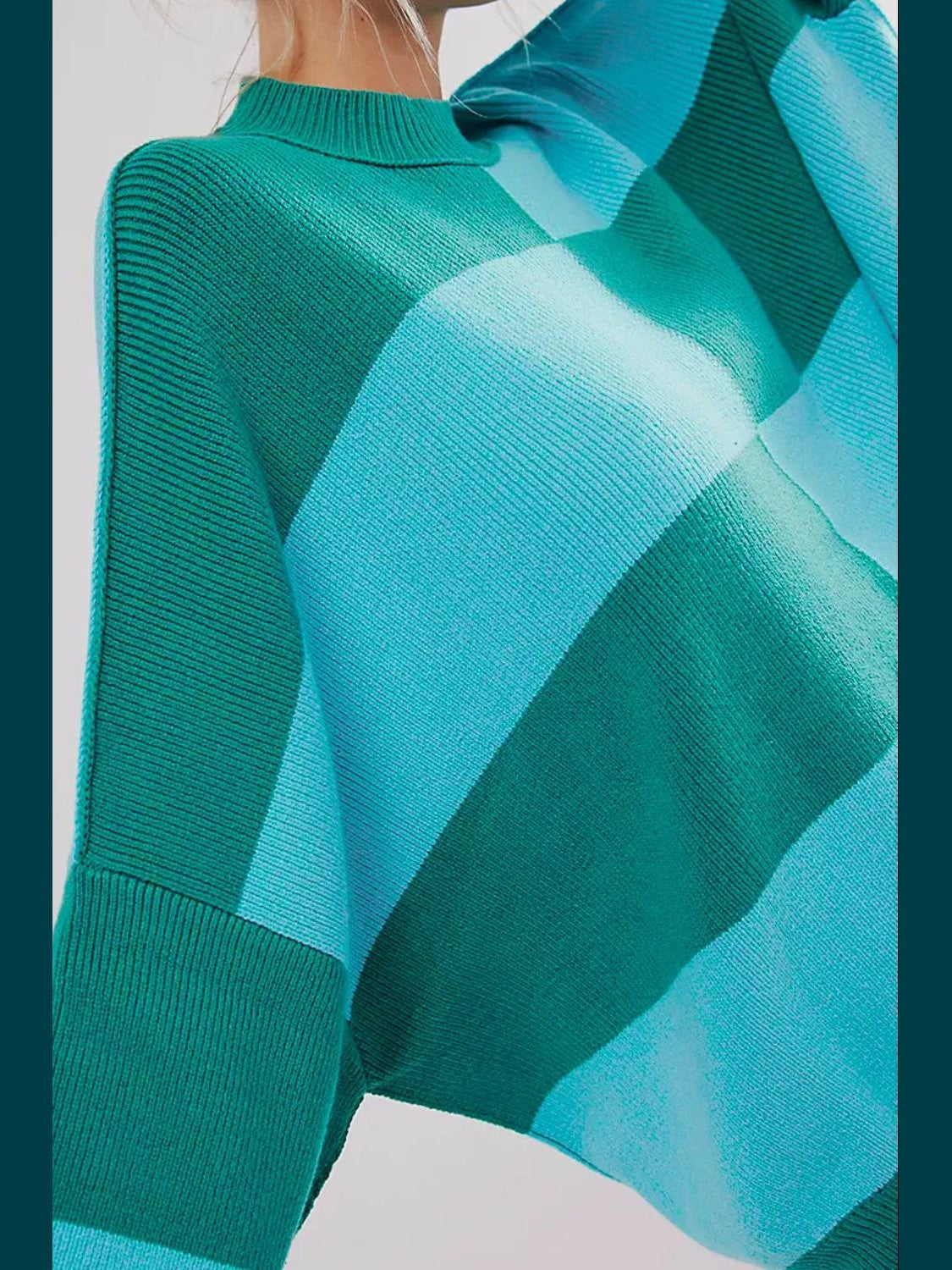 NicholesGifts Women Color Block Round Neck Long Sleeve Sweater NicholesGifts