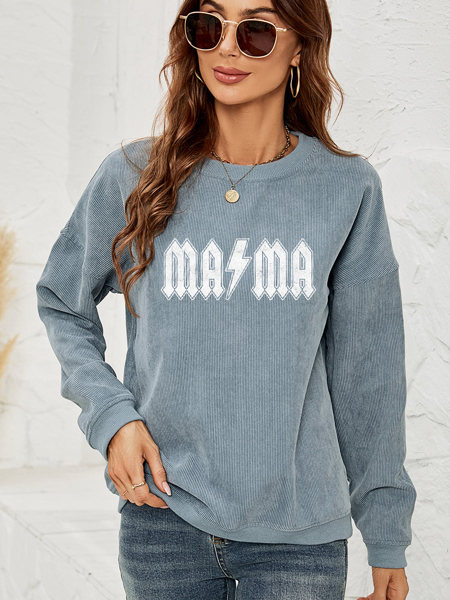 MAMA Graphic Dropped Shoulder Sweatshirt NicholesGifts