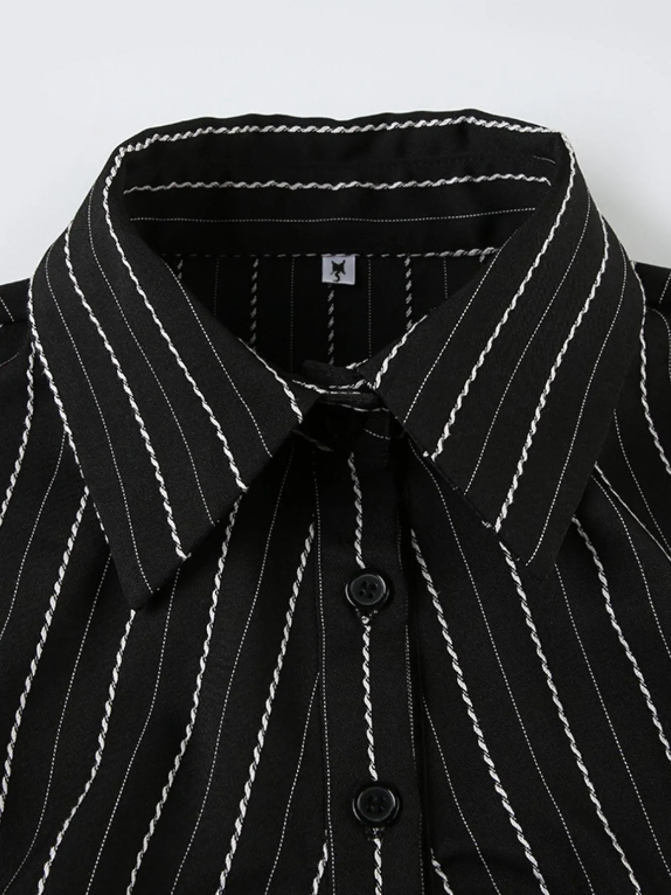 Striped Button-Down Collared Neck Shirt Trendsi
