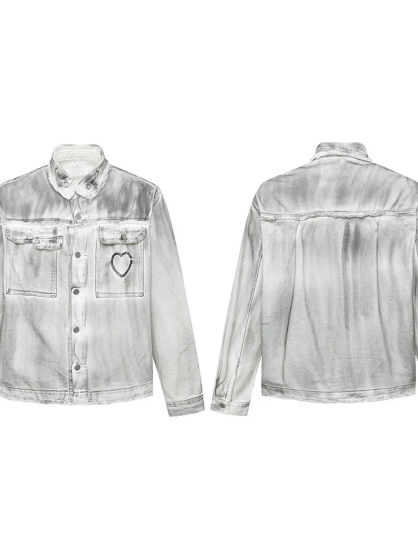 Men's Plus Size Wash Button Up Long Sleeve Denim Jacket Trendsi