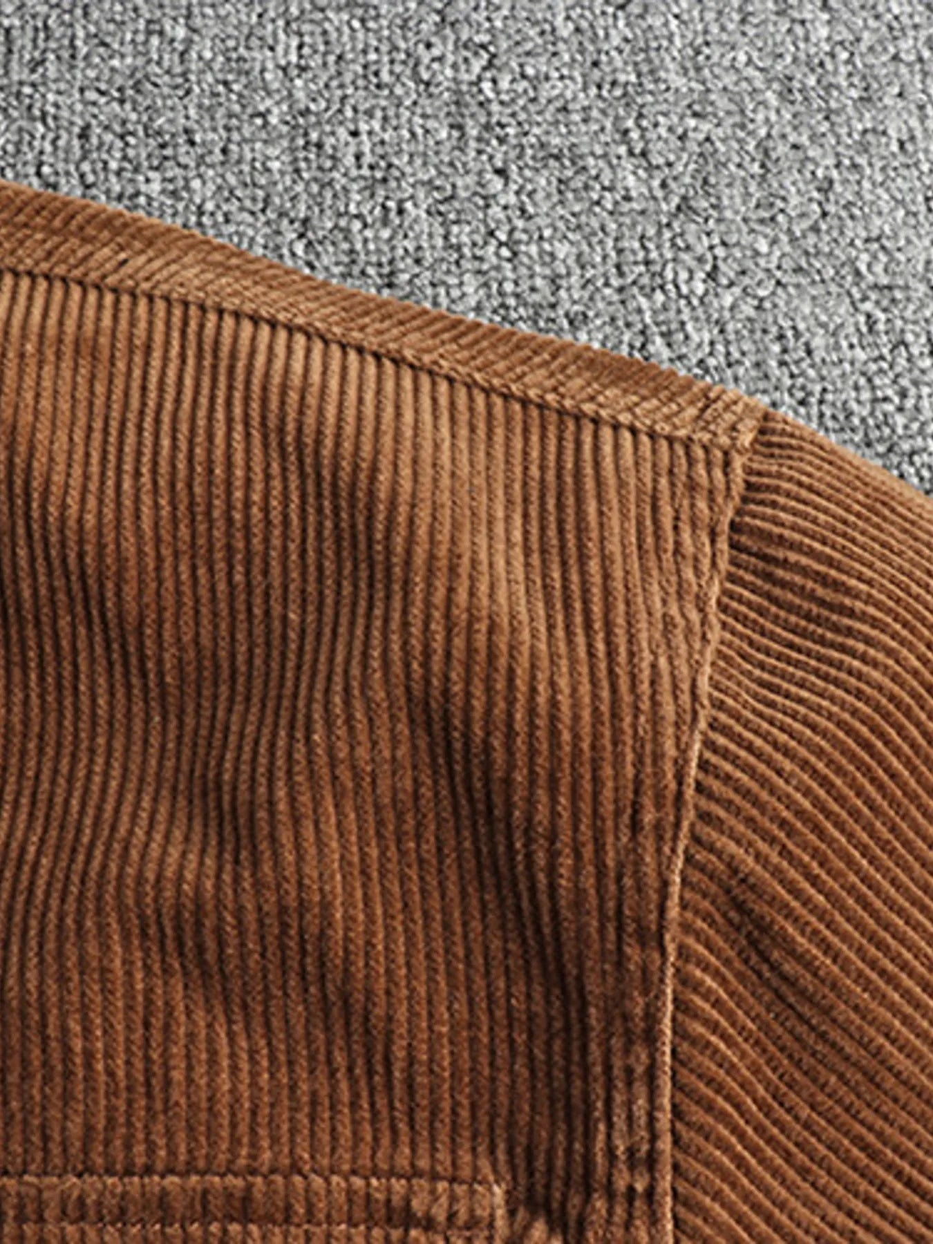 Men's Plus Size Corduroy Button Up Long Sleeve Jacket Trendsi