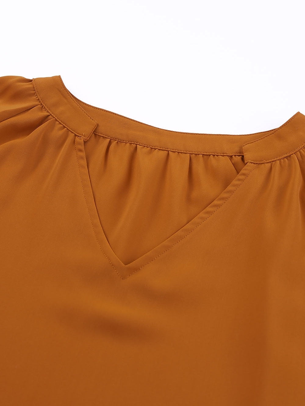 Women Ruched Notched Balloon Sleeve Blouse NicholesGifts