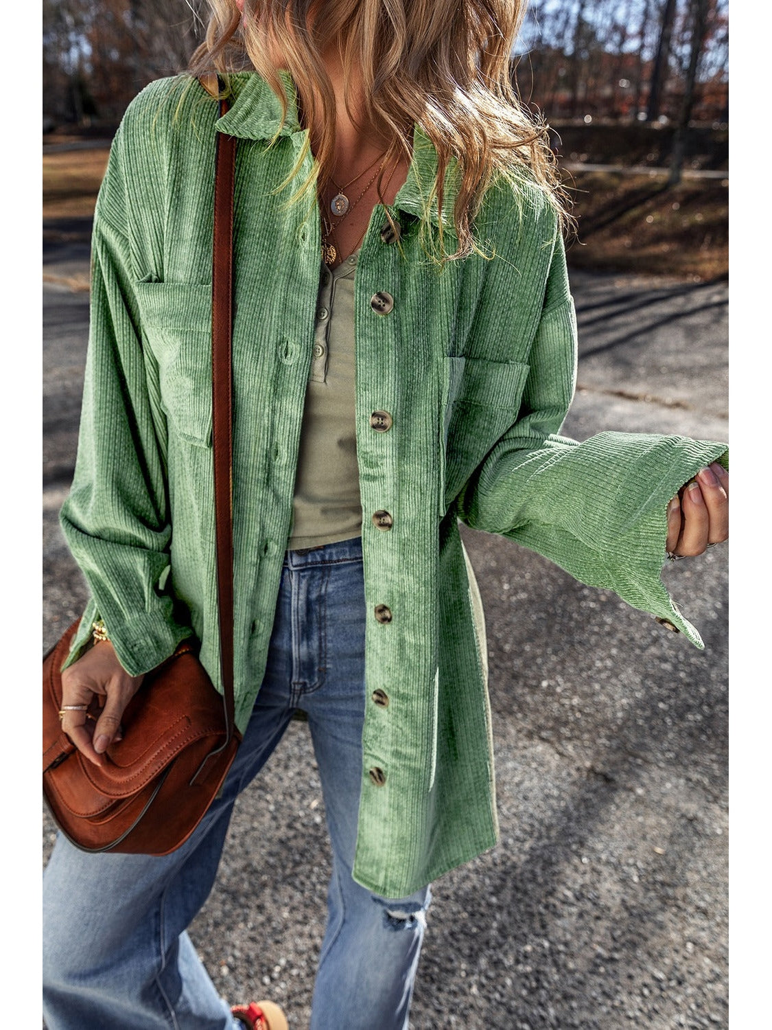 NicholesGifts Women Button Up Long Sleeve Jacket NicholesGifts