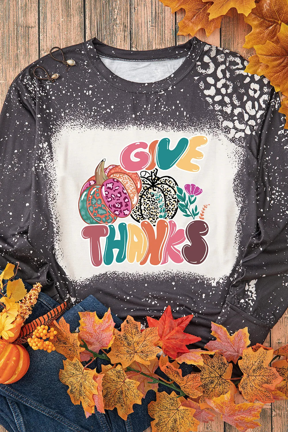 Pumpkin Graphic Round Neck Long Sleeve T-Shirt NicholesGifts