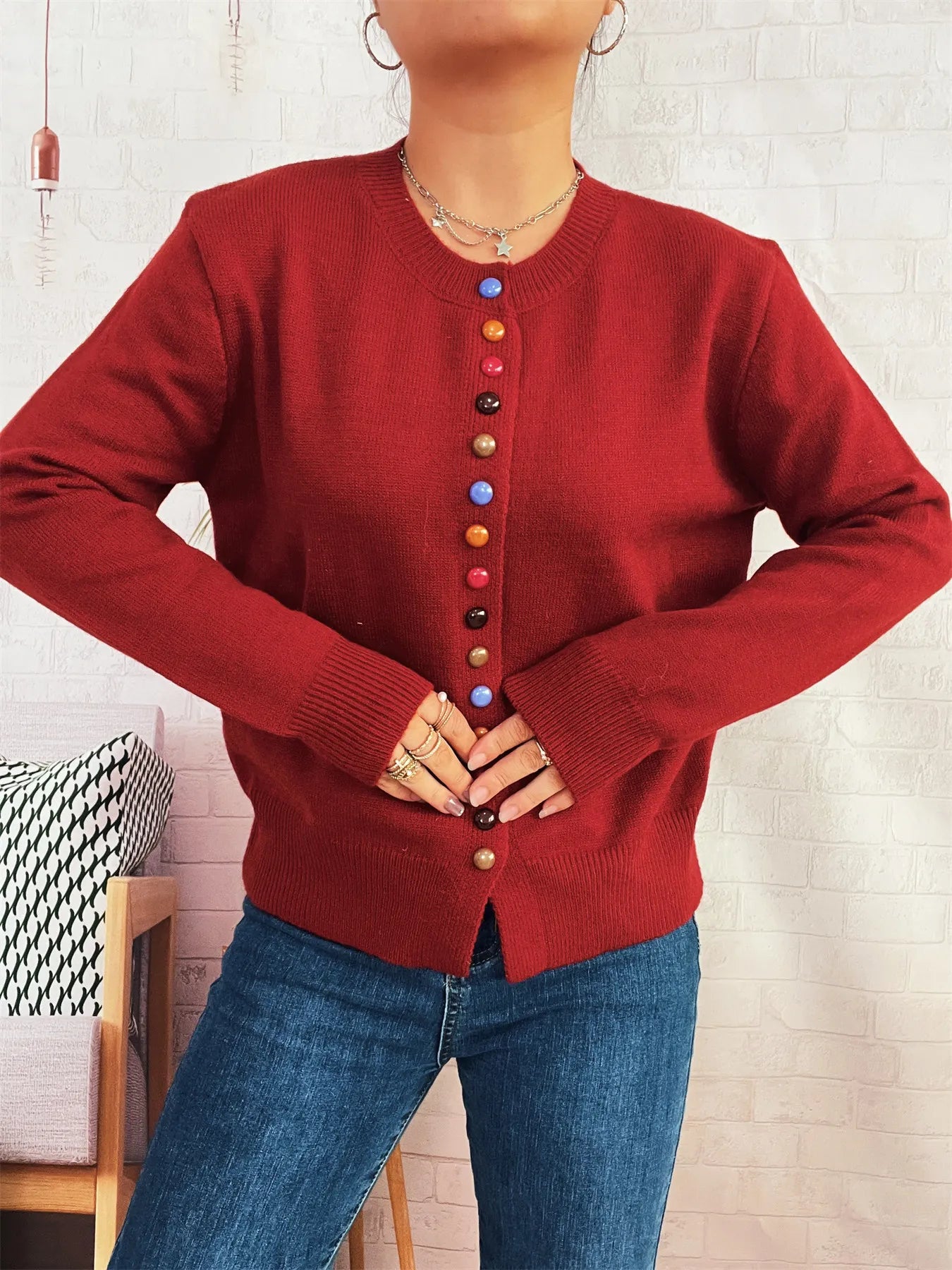 Button Up Long Sleeve Cardigan