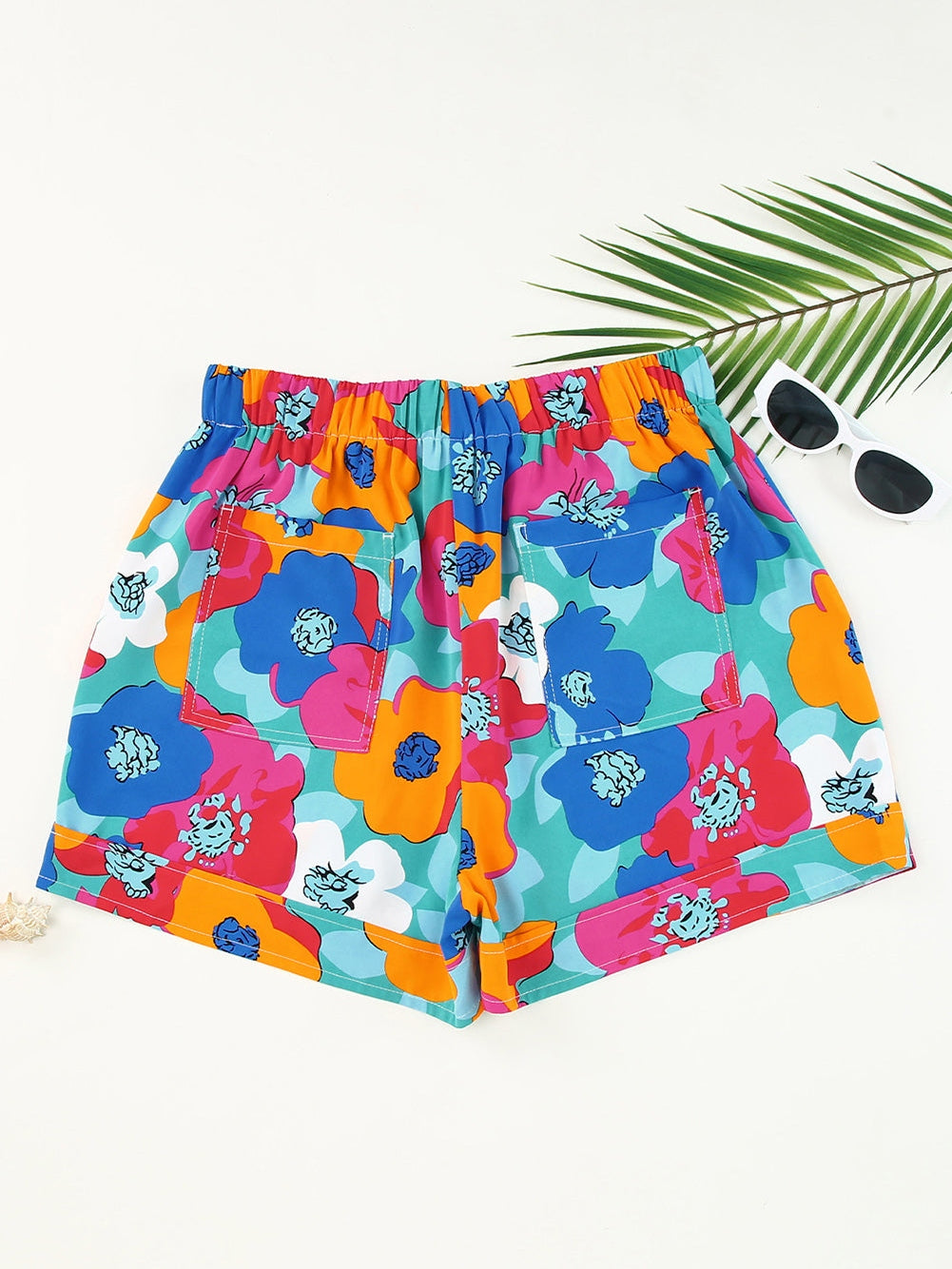Drawstring Printed High Waist Shorts NicholesGifts