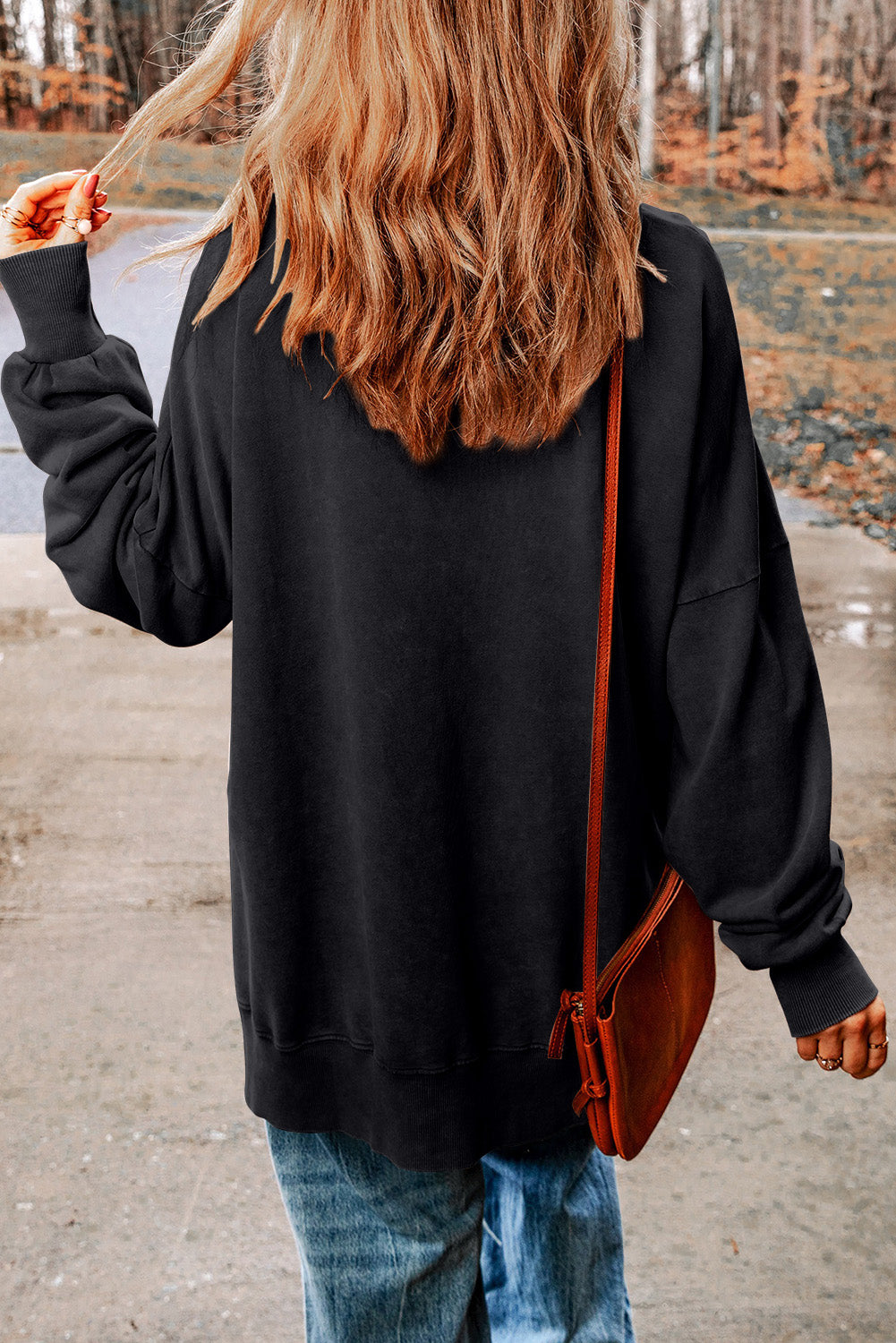 Pumpkin Print Dropped Shoulder Sweatshirt NicholesGifts