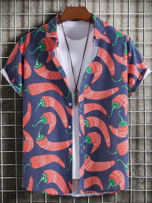 Men's Pepper Printed Button Down Shirt Trendsi