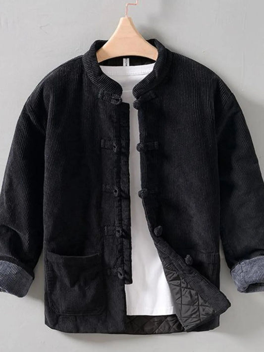 Men's Button Front Long Sleeve Jacket Trendsi