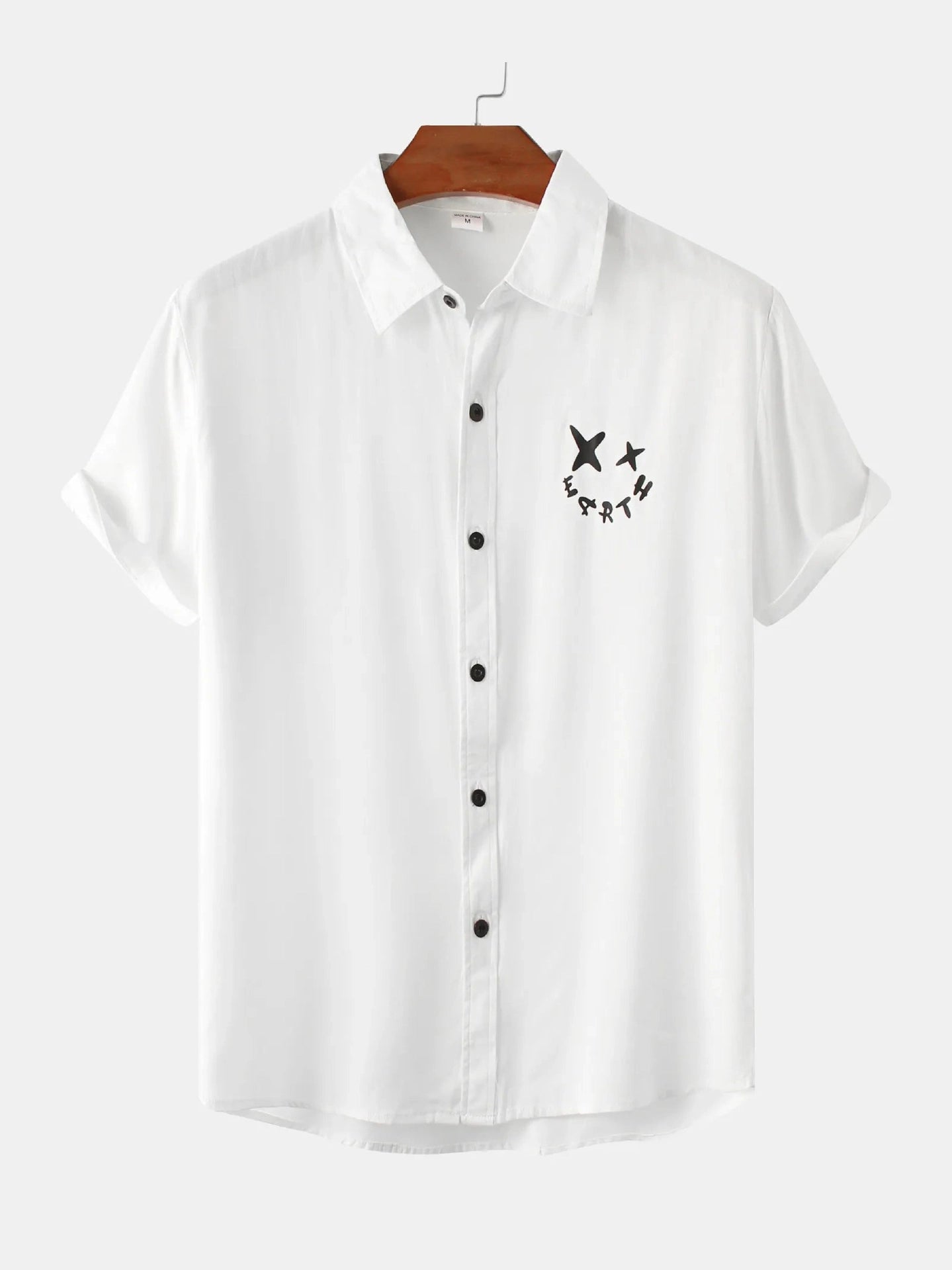 Men's Plus Size Casual Short Sleeve Button Down Shirt Trendsi