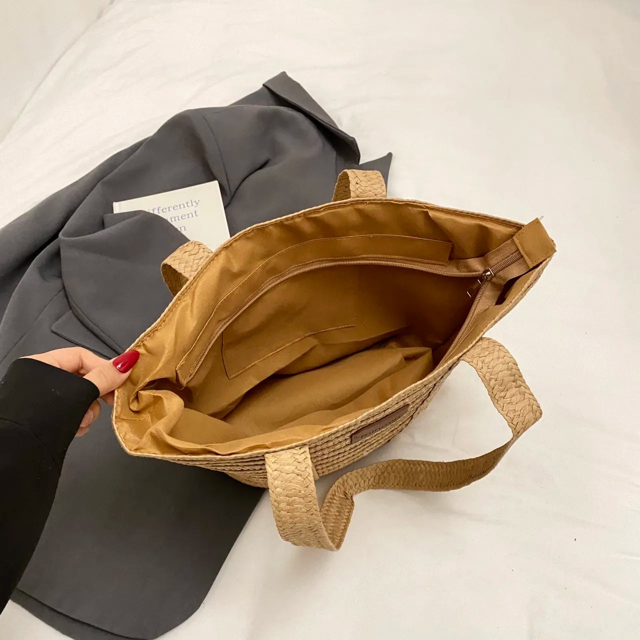 Woven Straw Beach Tote Bag Trendsi