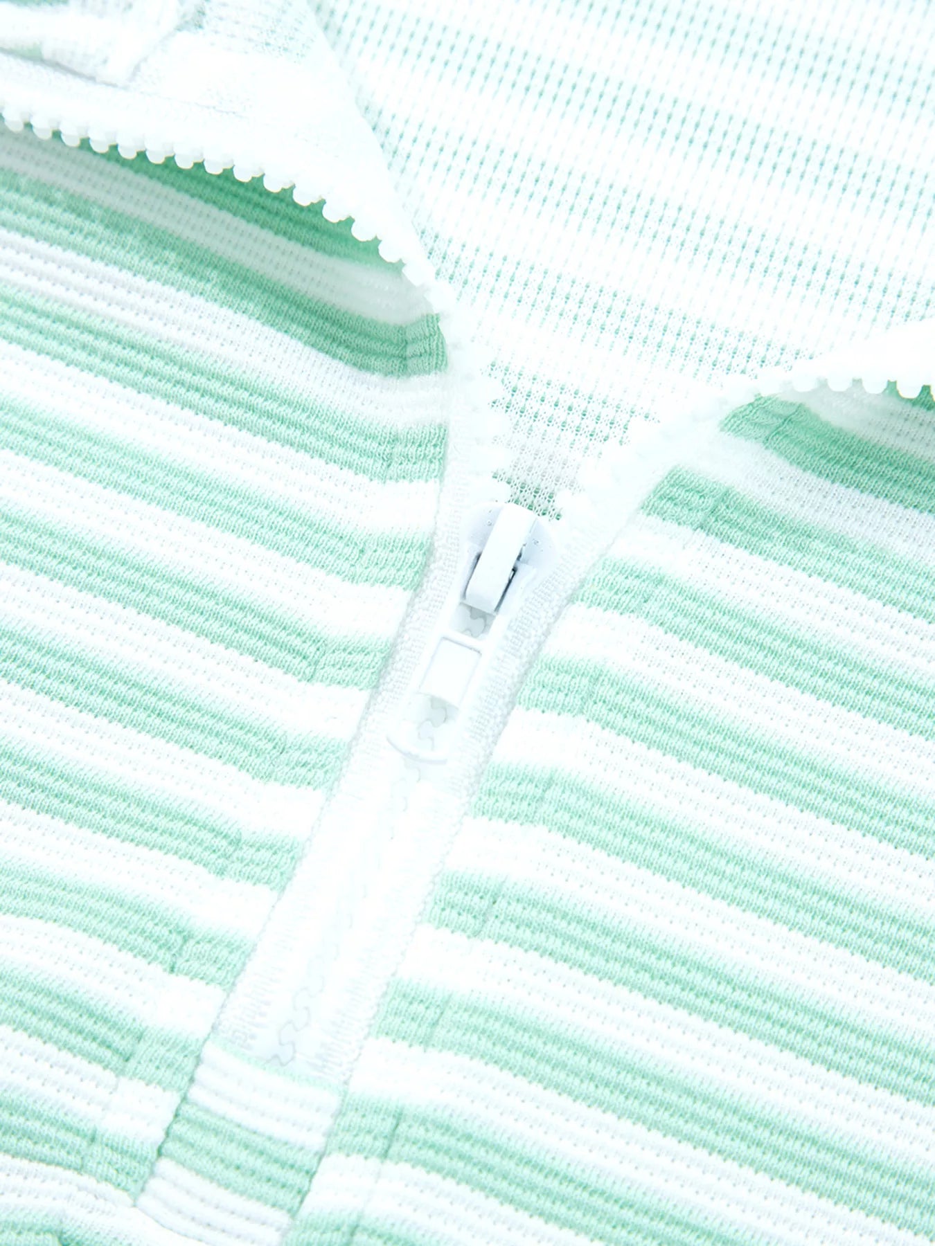 Stripe Quarter Zip Collar Long Sleeve Top Trendsi