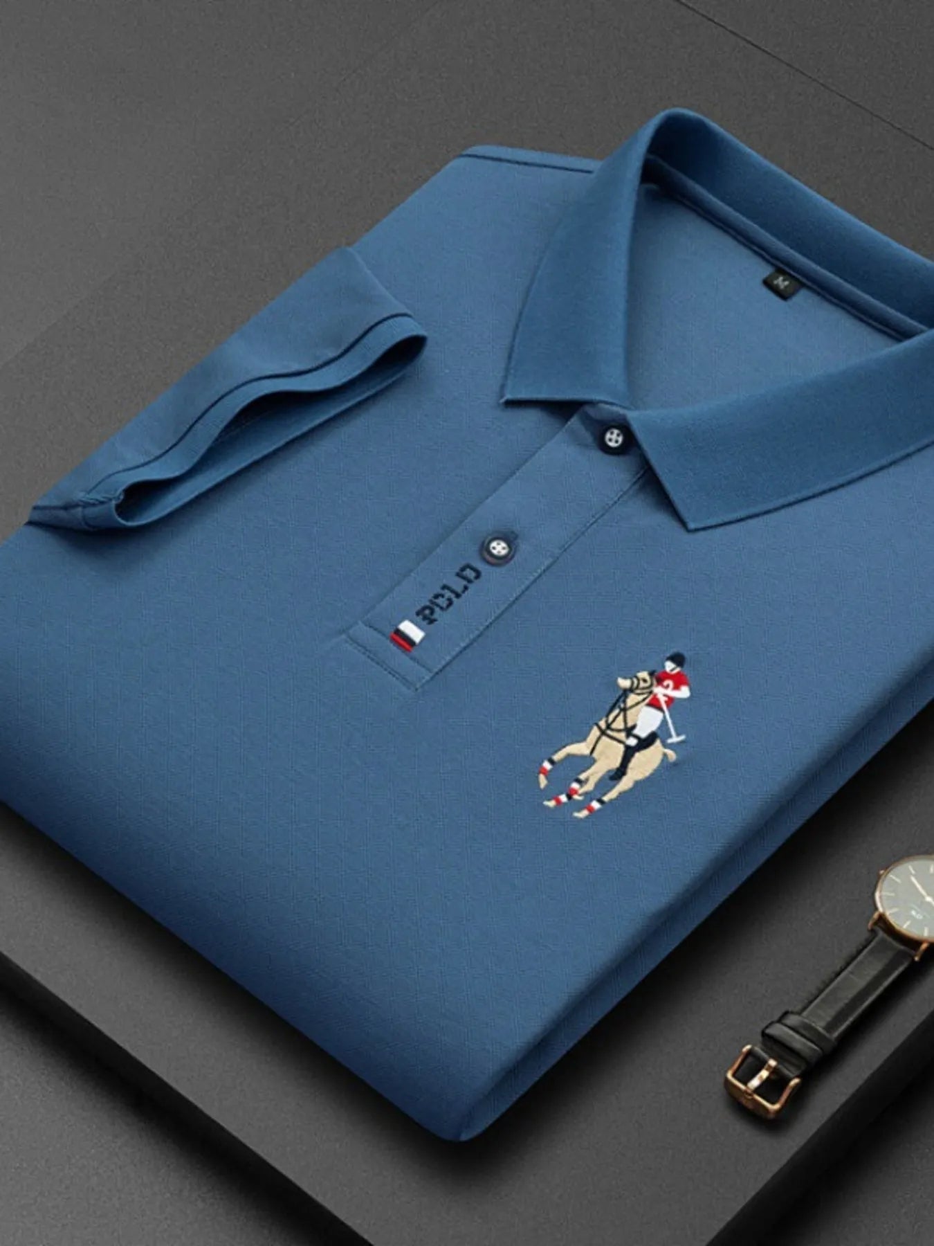 Men's Plus Size Short Sleeve Collared Neck Polo