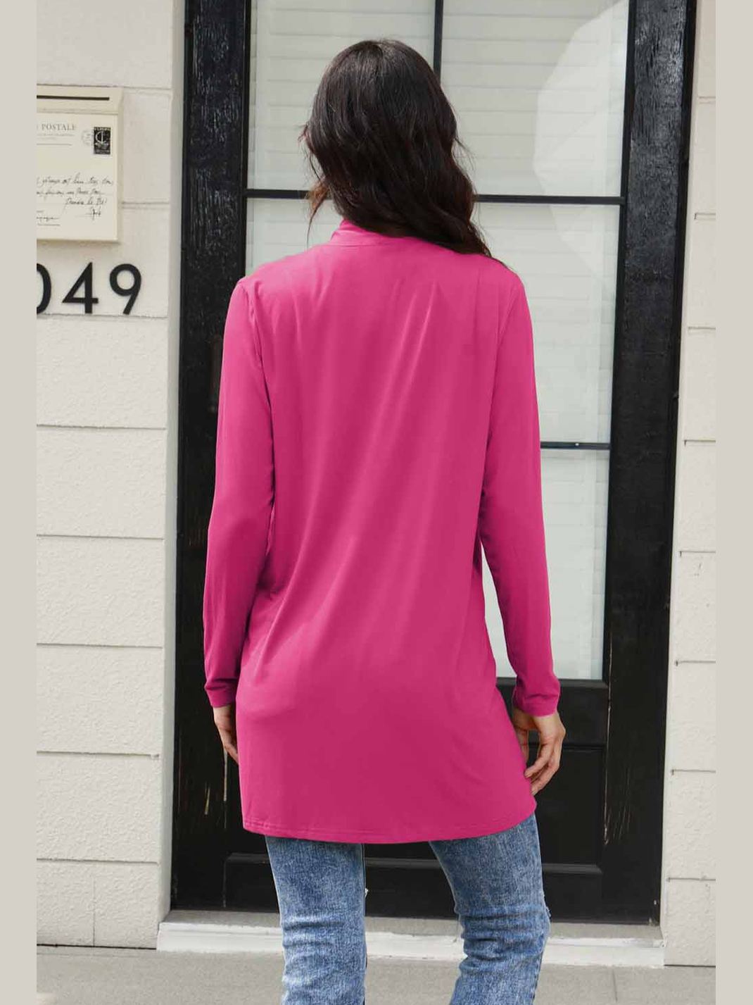 NicholesGifts Women Basic Bae Full Size Open Front Long Sleeve Cardigan with Pockets