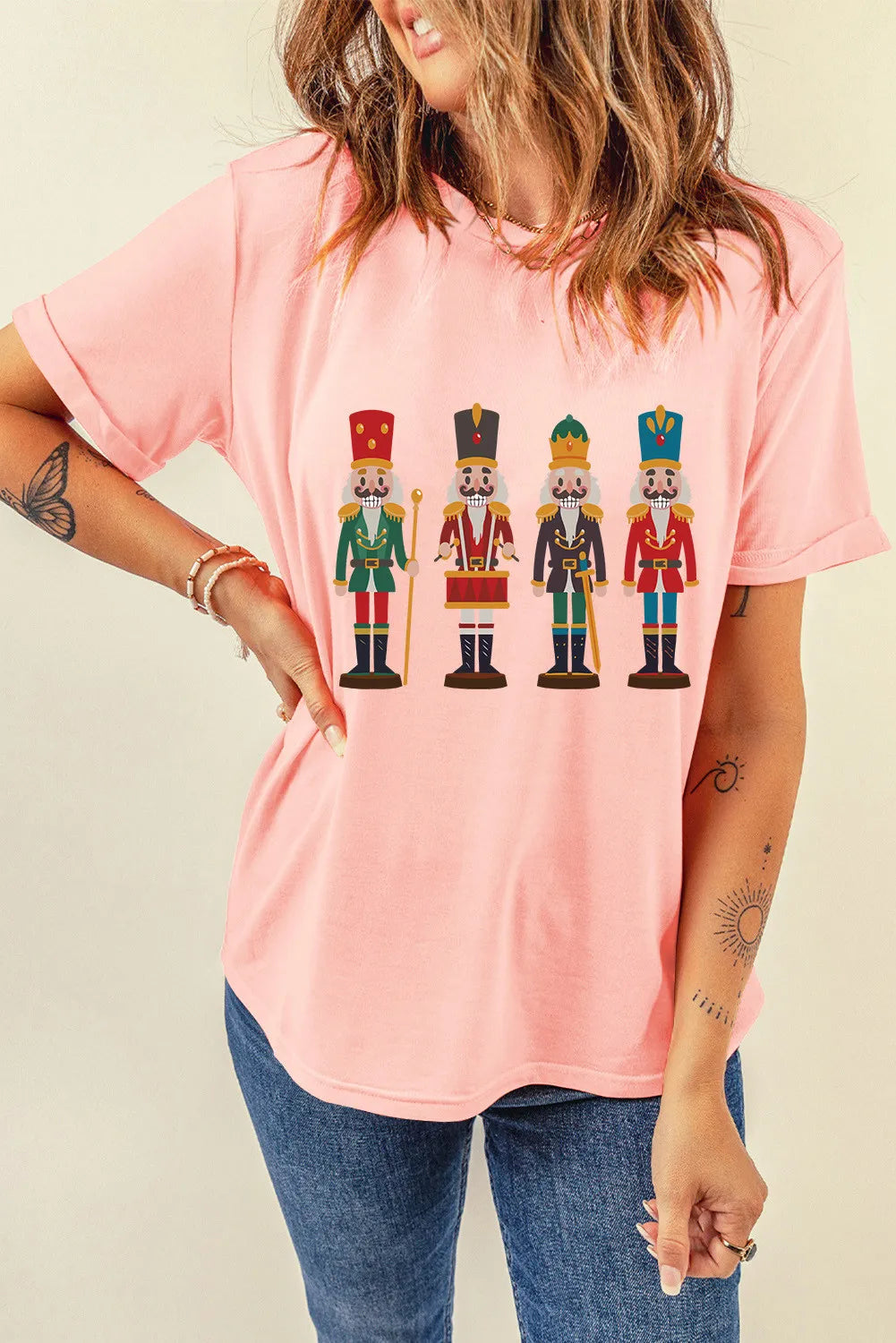 Nutcracker Round Neck Short Sleeve T-Shirt NicholesGifts
