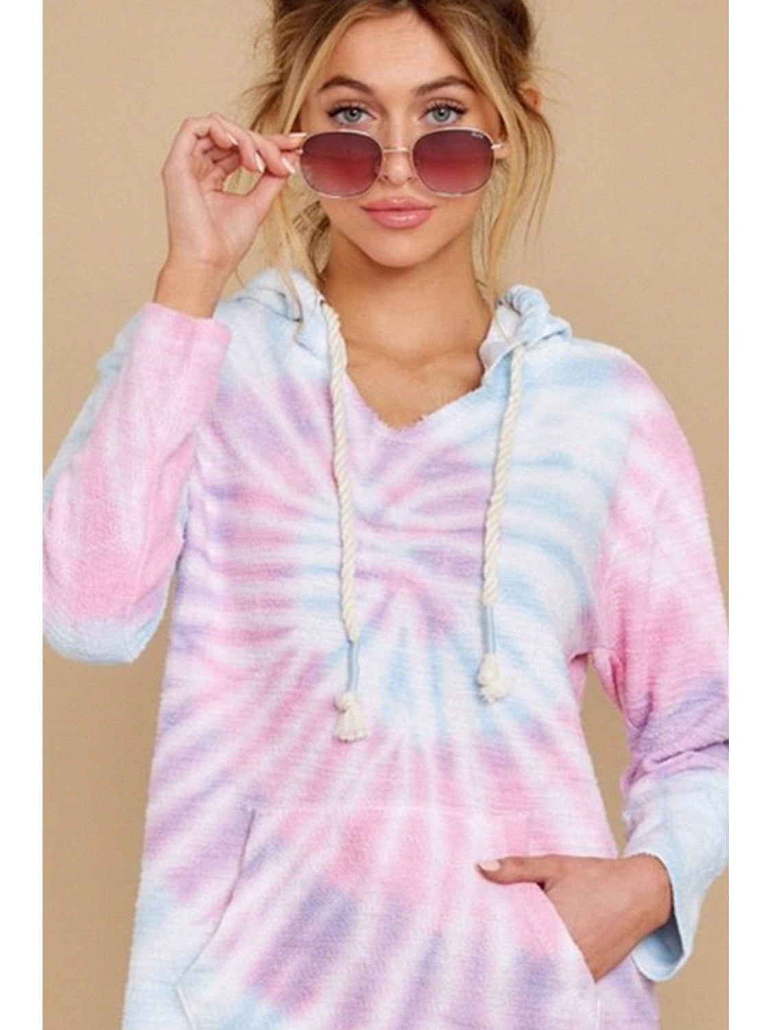 NicholesGifts Women Drawstring Tie-Dye Long Sleeve Hoodie NicholesGifts