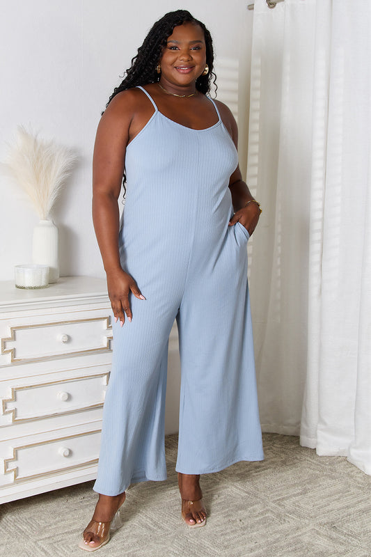 Basic Bae Full Size Spaghetti Strap V-Neck Jumpsuit NicholesGifts