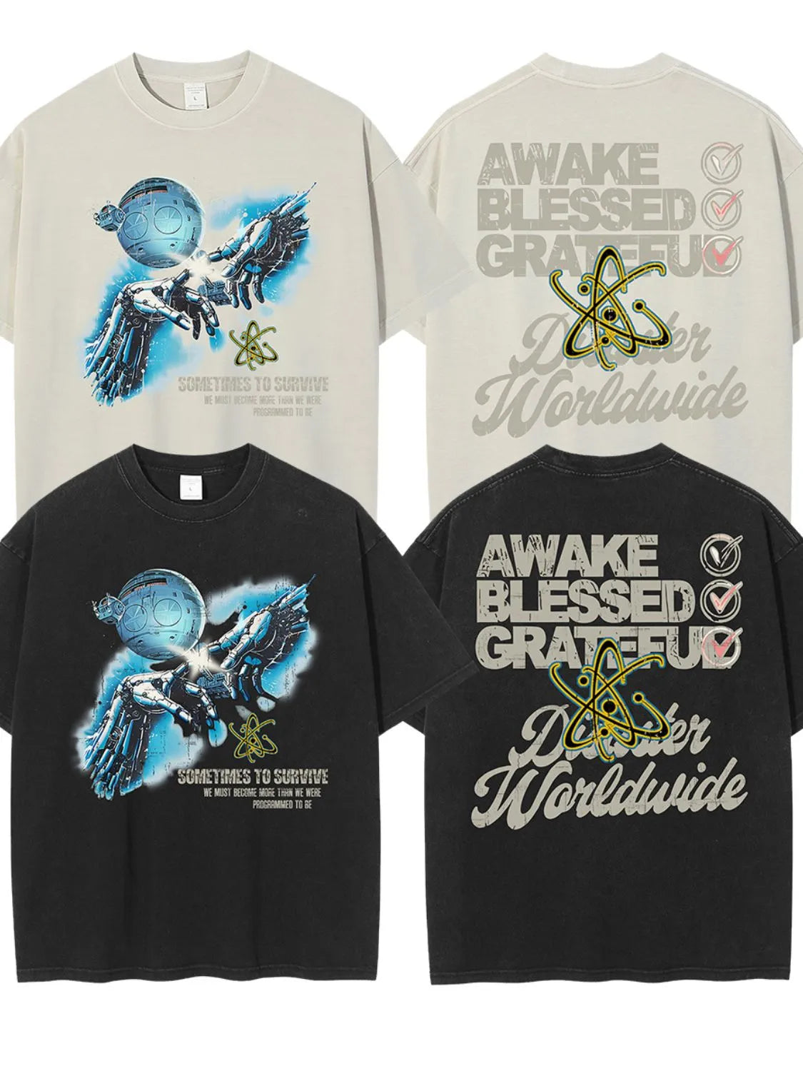 Men's Graphic Round Neck Half Sleeve T-Shirt Trendsi