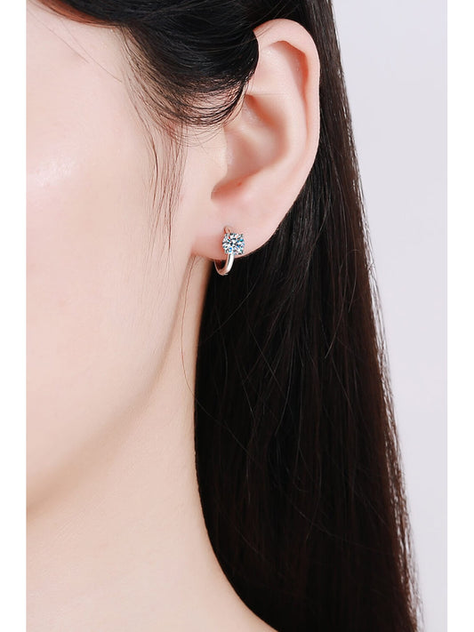 Women Moissanite Huggie Earrings