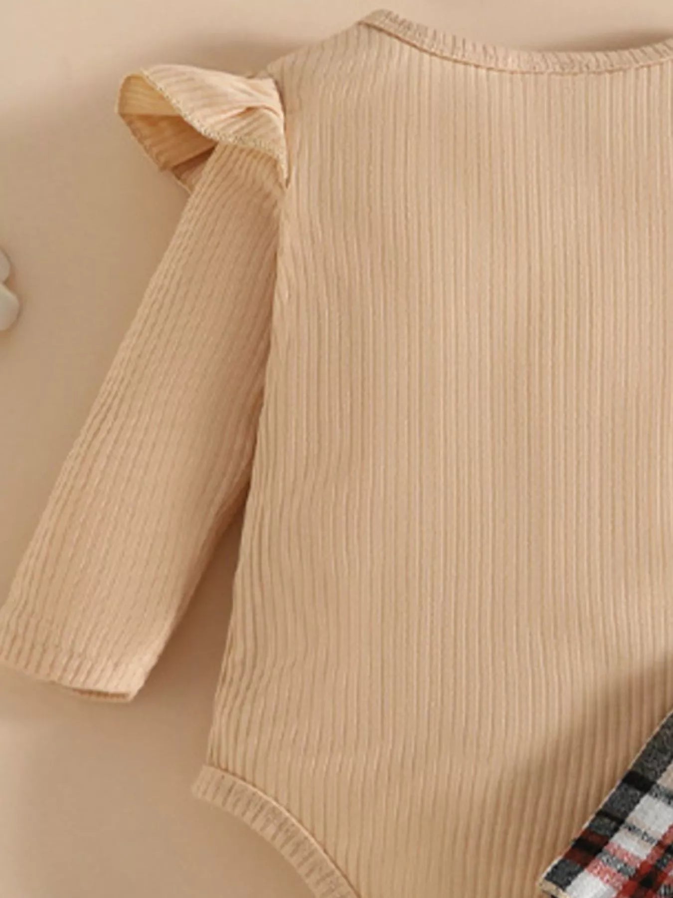 Children's Ruffled Ribbed Bodysuit and Skirt Set with Headband NicholesGifts