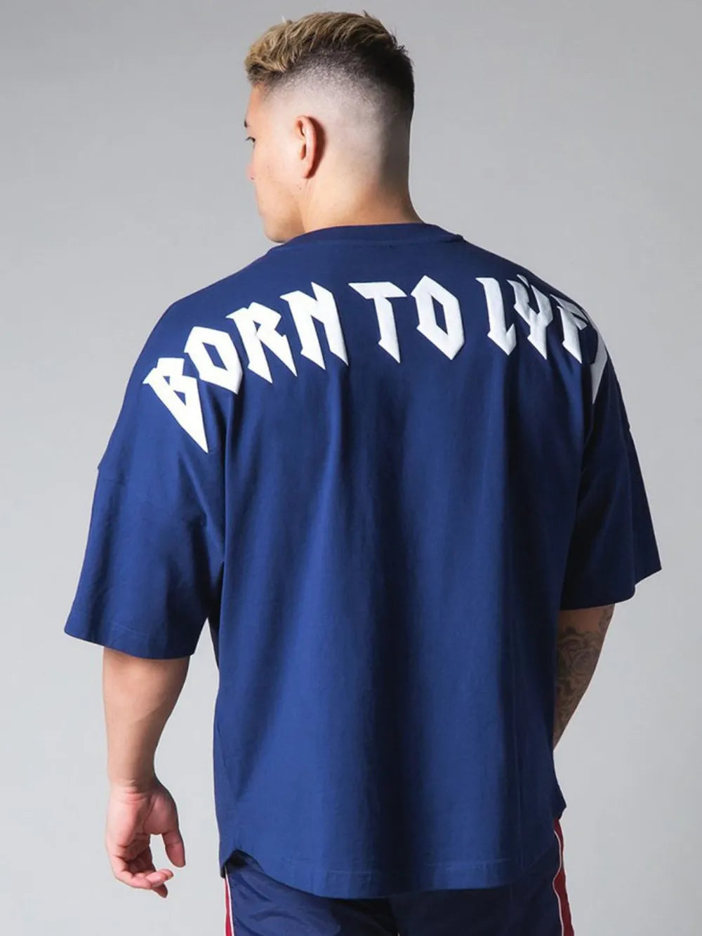 Men's Plus Size Letter Round Neck Half Sleeve T-Shirt Trendsi