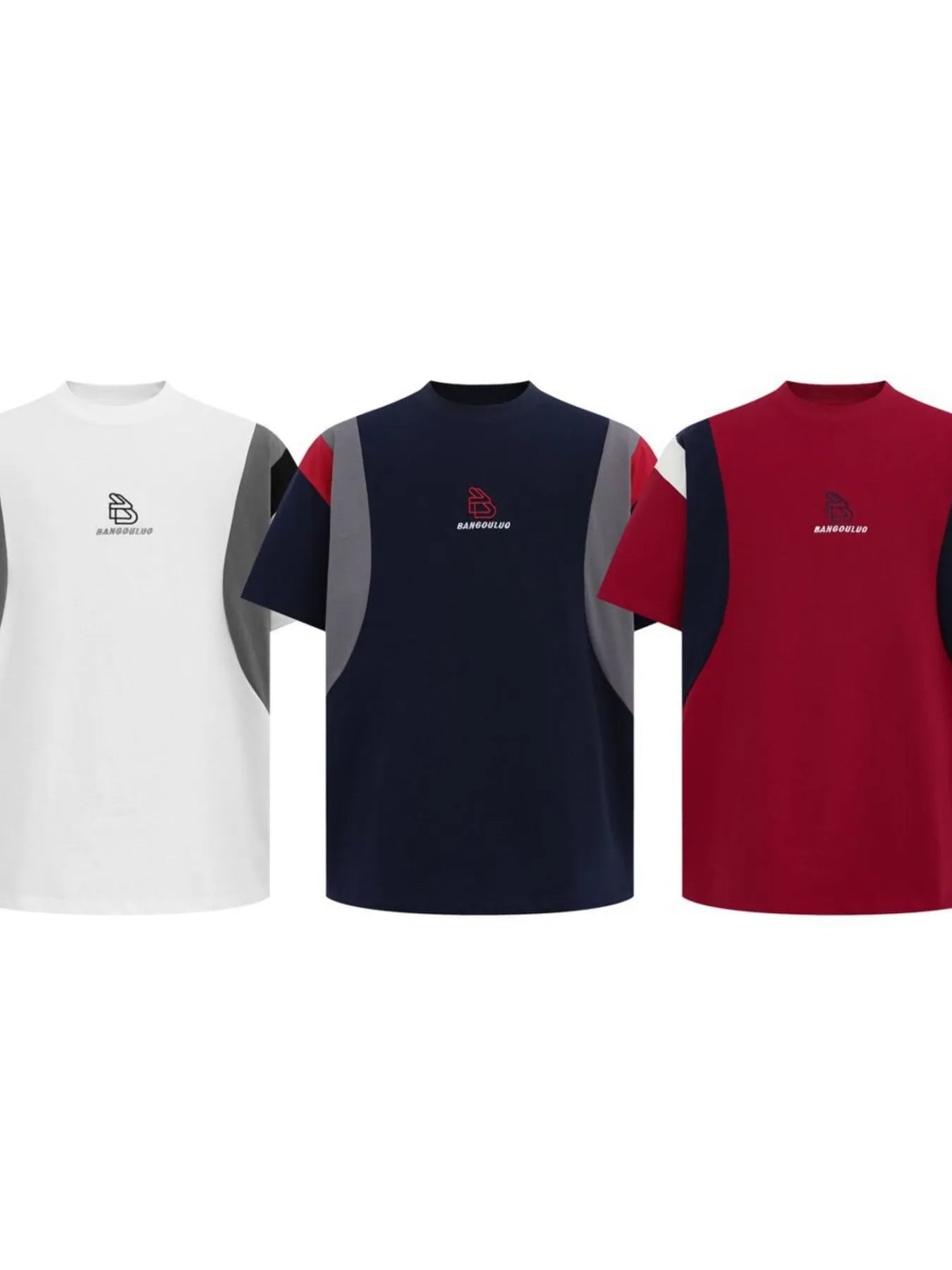 Men's Round Neck Color Block T-Shirt Trendsi