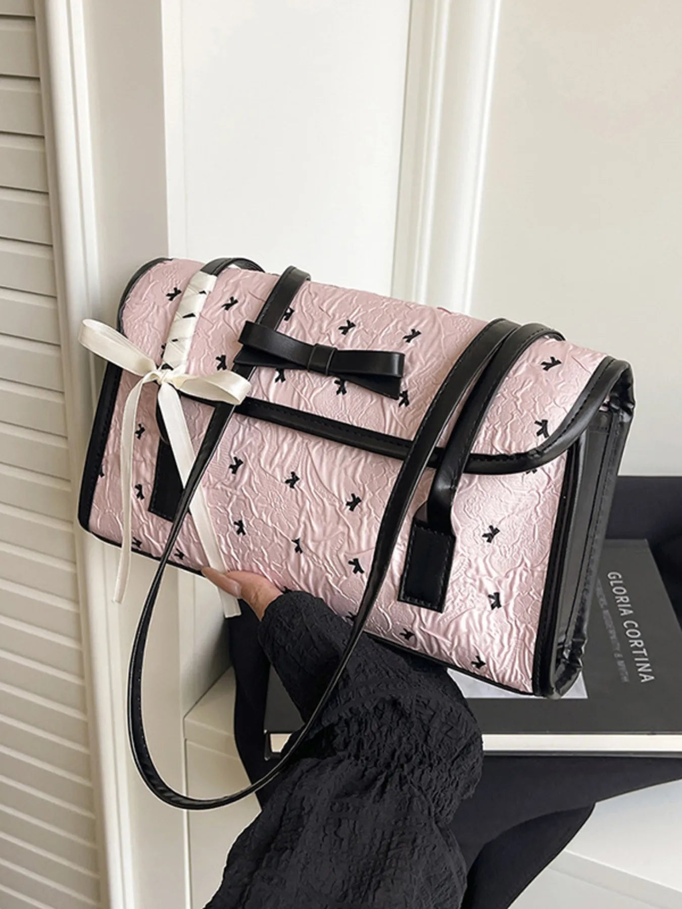 Bow PU Leather Shoulder Bag Trendsi