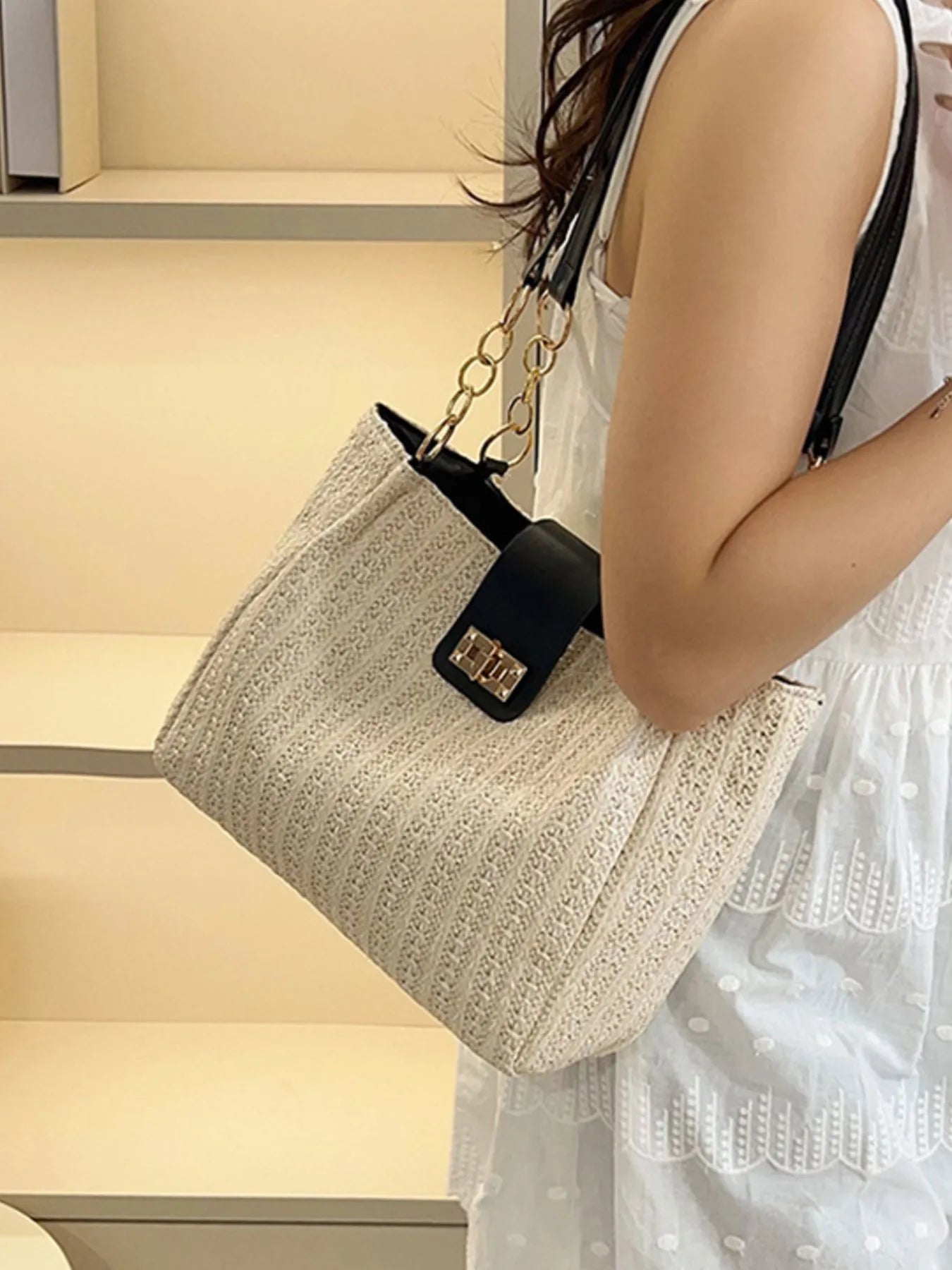 Woven Straw Shoulder Bag Trendsi