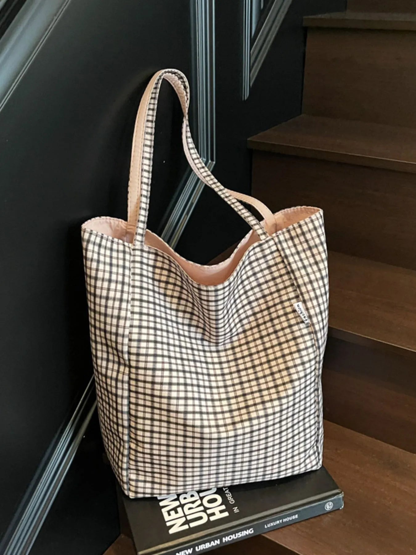 Plaid Pattern Tote Bag Trendsi