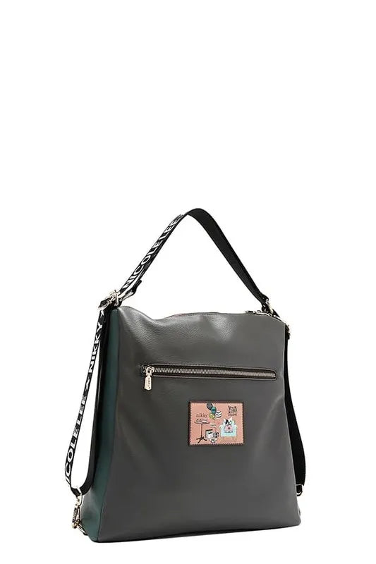 Nicole Lee USA Multifunction Adjustable Strap Eco-Leather Backpack Trendsi