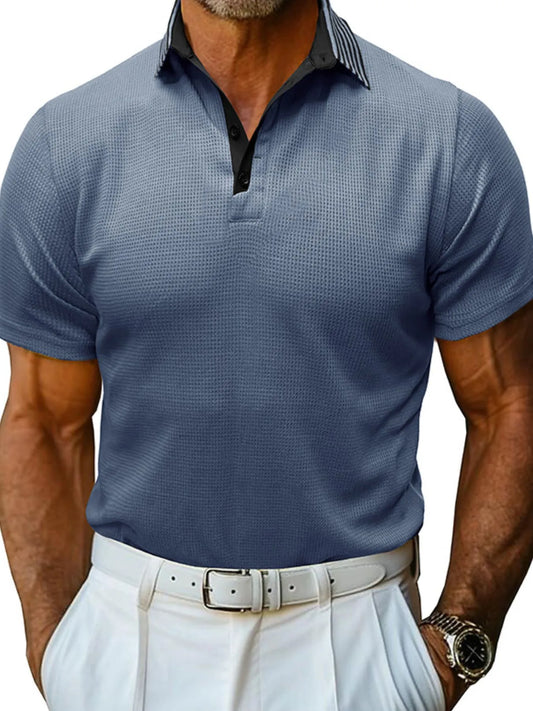 Men's Classic Textured Golf Polo Shirt NicholesGifts