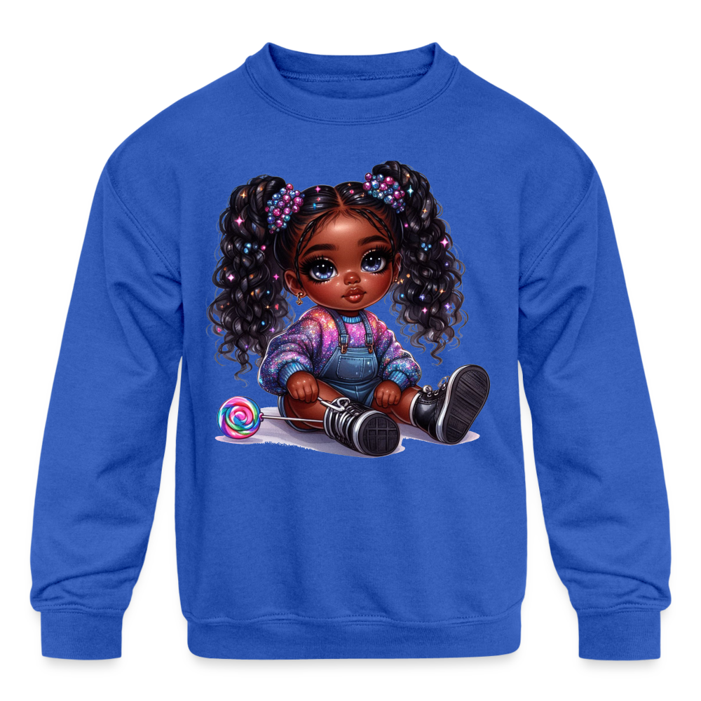 African American Toddler Girls Curly Hair Long Sleeve Crewneck Sweatshirt - NicholesGifts