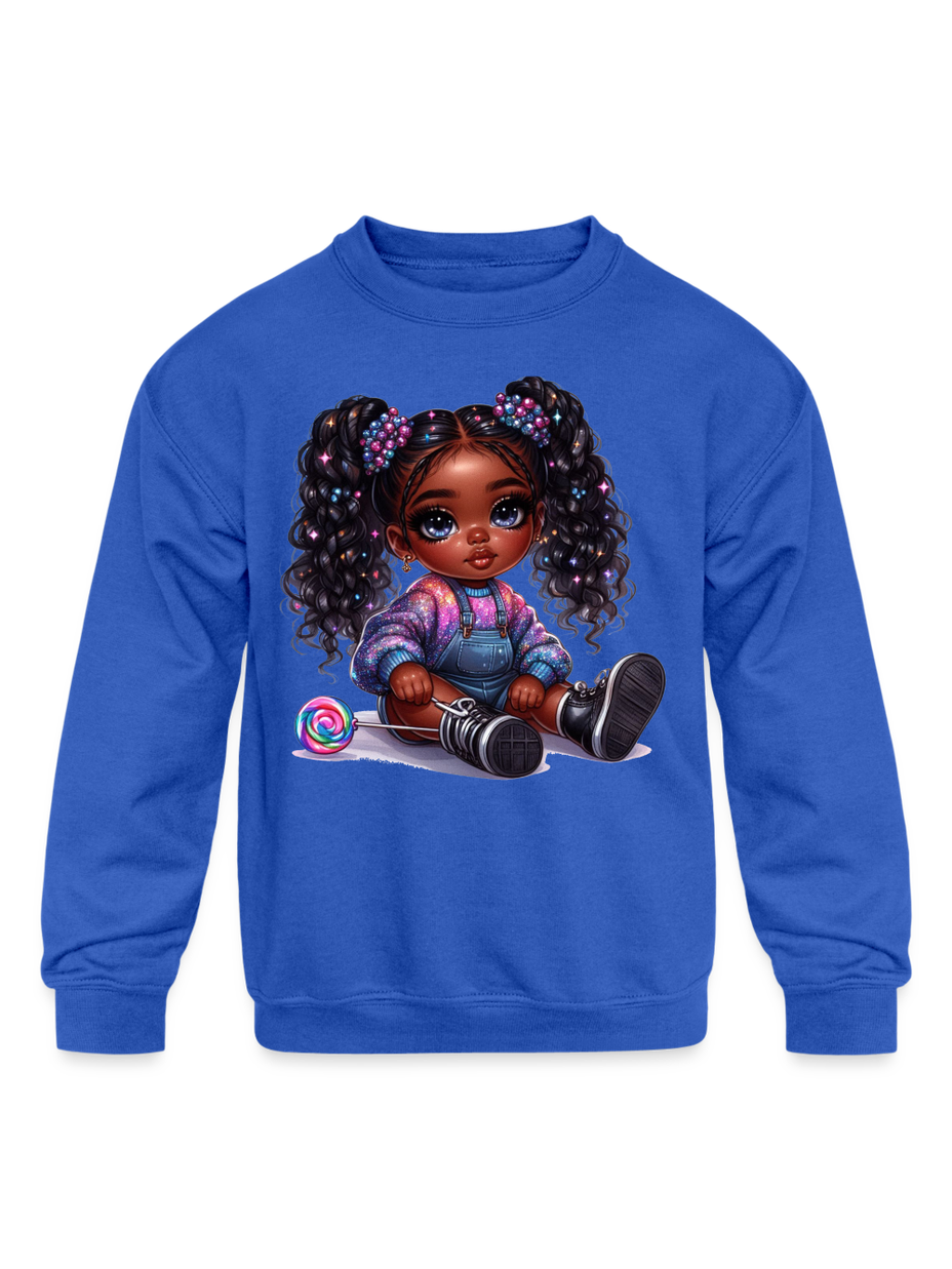 African American Toddler Girls Curly Hair Long Sleeve Crewneck Sweatshirt NicholesGifts