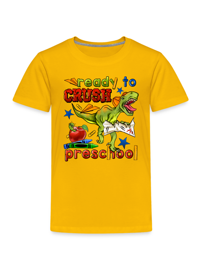 Toddler Boys Dinosaur Ready To crush Preschool Short Sleeve Premium T-Shirt NicholesGifts