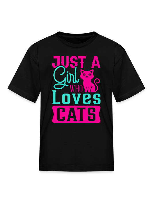 Girls Just A Girl Who Love Cats Short Sleeve Summer T-Shirt NicholesGifts