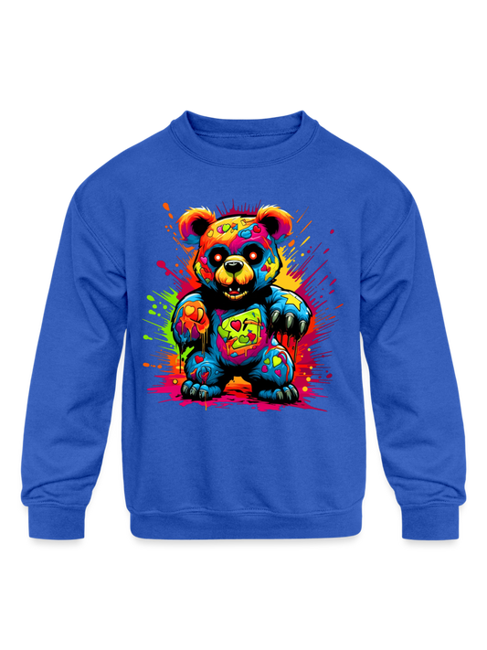 Toddler Boys Big Colorful Teddy Bear Crewneck Long Sleeve Sweatshirt NicholesGifts