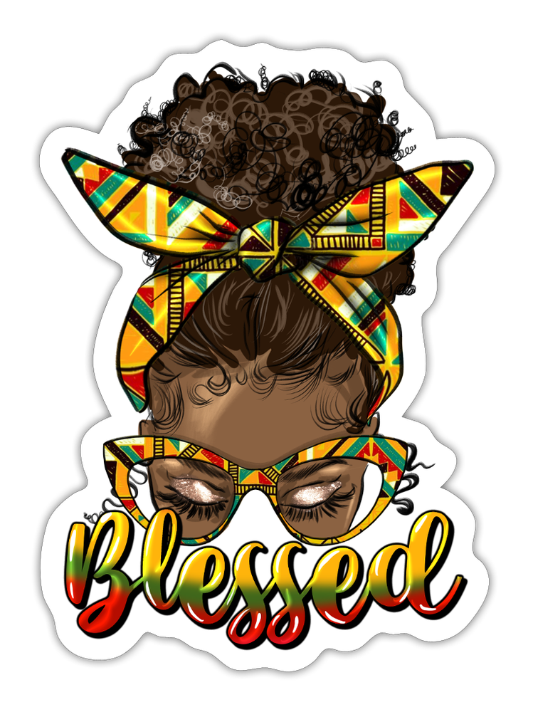 African American Blessed Sticker Spreadconnect
