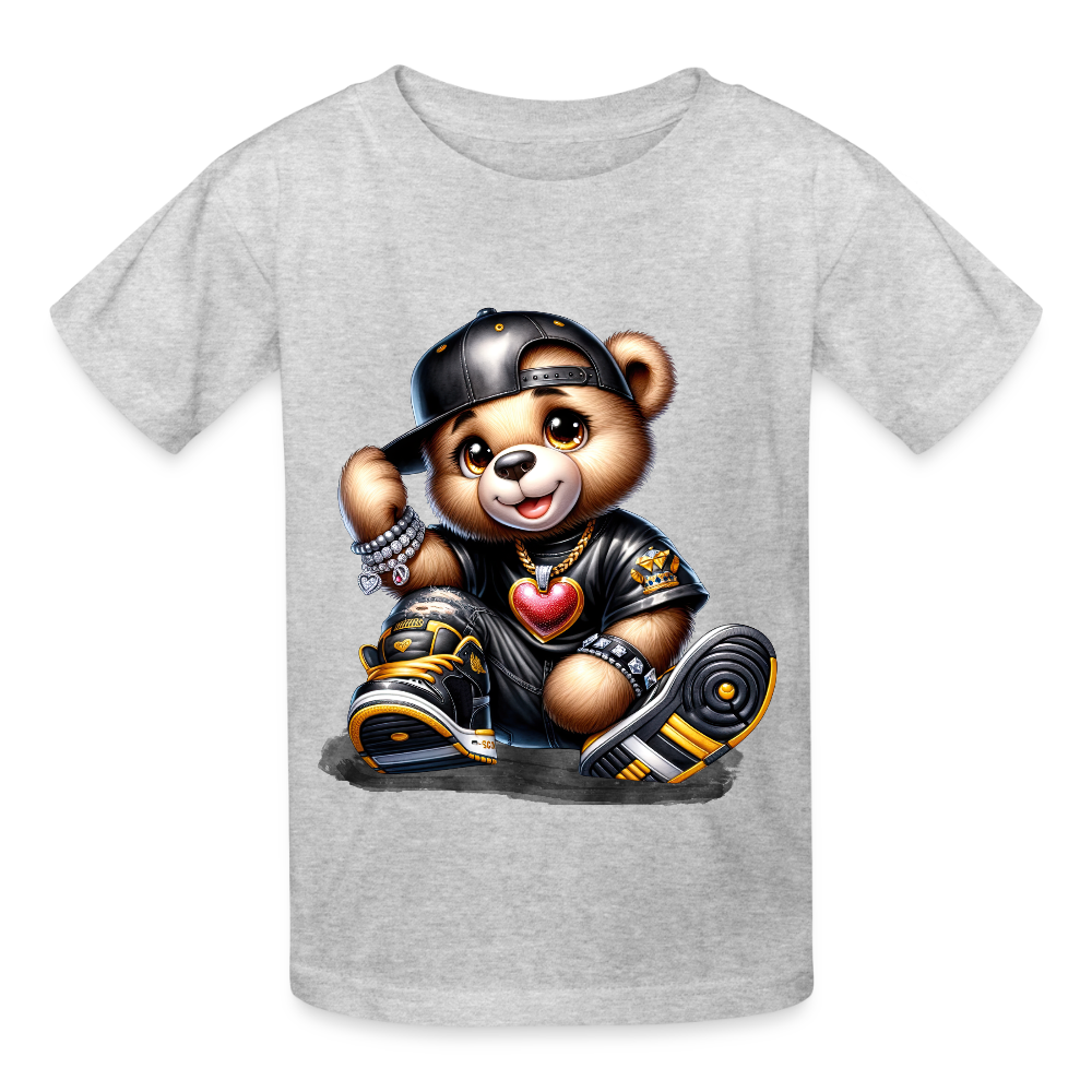 Boys Black Hat Teddy Bear Short Sleeve T-Shirt NicholesGifts