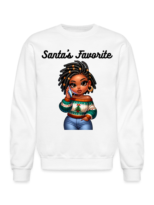 African American Women Santa's Favorite Crewneck Christmas Sweatshirt nicholesgifts