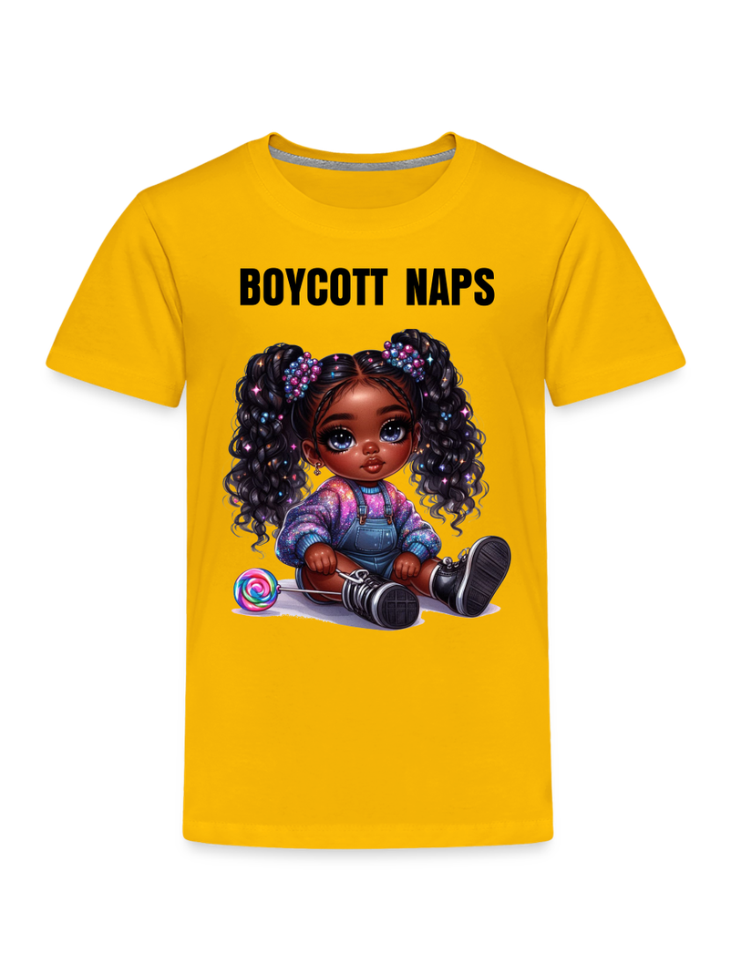 African American Toddler Girls Boycott Naps Short Sleeve T-Shirt NicholesGifts