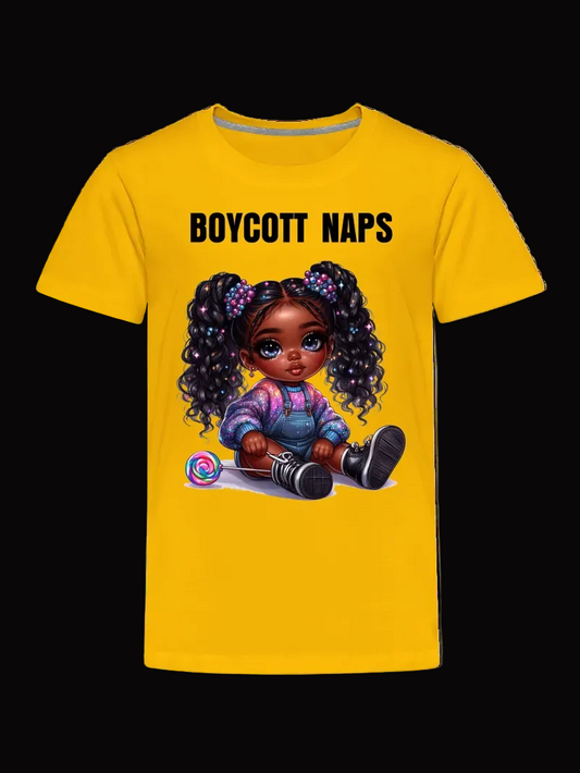 African American Toddler Girls Boycott Naps Short Sleeve T-Shirt nicholesgifts