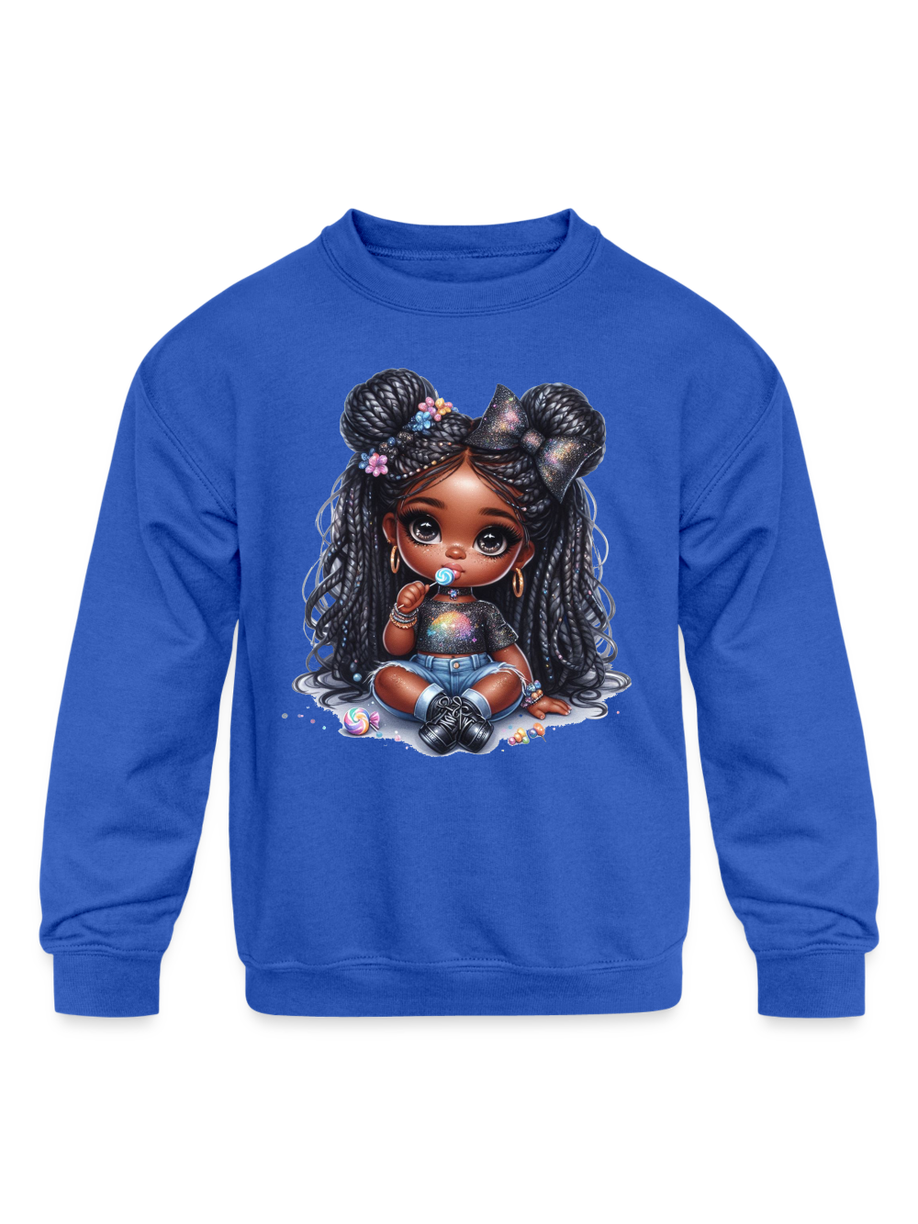 African American Toddler Girls Lollipop and Earrings Long Sleeve Crewneck Sweatshirt NicholesGifts